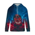 thumbnail image 2 of Yteetum Oversized Sweatshirt Hoodies for Men Halloween Graphic Print Drawstring Pullover Hooded Sweatshirts Tops Mens Casual Graphic Printed Lightweight Long Sleeve Hood Sweatshirts with Pocket Coats, 2 of 5
