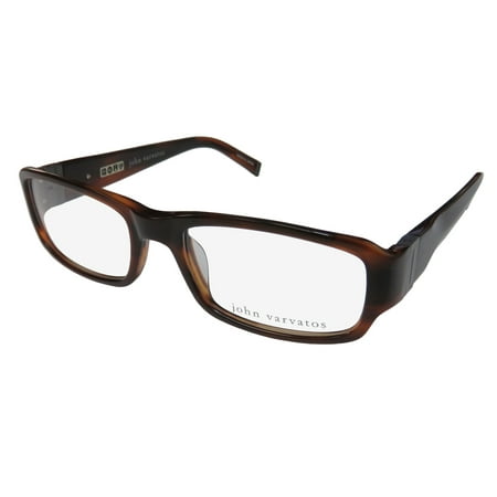 New John Varvatos V341 Mens Designer Full-Rim Brown High Quality Made In Japan Frame Demo Lenses 53-18-140 Spring Hinges Eyeglasses/Eye Glasses