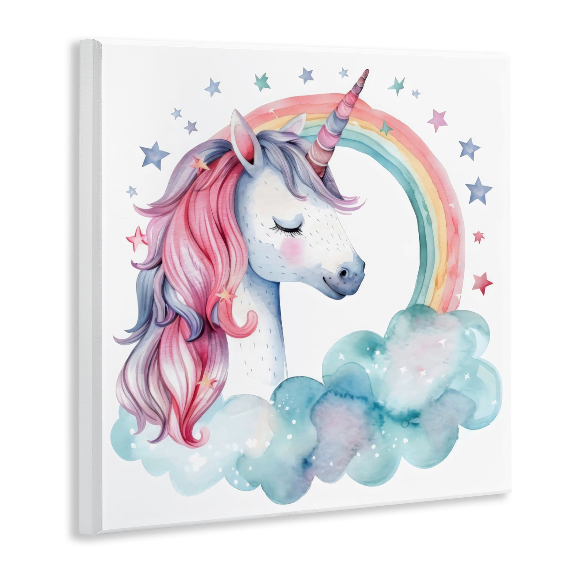 Stupell Industries Starry Rainbow Unicorn Wall Plaque Art, design by Creative Studio
