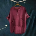 thumbnail image 2 of ZyeKqe Womens Tops Half Sleeve Shirts Button up V Neck T Shirts Lightweight Casual Comfy Blouses, 2 of 6