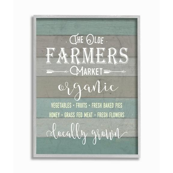 The Stupell Home Decor Olde Farmers Market Gray Framed Texturized Art