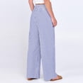 thumbnail image 6 of Women's Fashion Loose Pleated Elastic Waistband Pocket Striped Casual Pants for Modern and Relaxed Style,Blue,S, 6 of 6