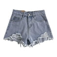 thumbnail image 2 of Jeans for Women Distressed Solid Denim Shorts High Waist Baggy Jeans Shorts for Women (BU1 XL), 2 of 4