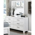 thumbnail image 3 of Modern White Finish Bedroom 6pc Set Twin Panel Bed 2x Nightstands Dresser Mirror Chest Wooden Furniture, 3 of 7