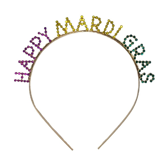 Mardi Gras Spot Happy Mardi Gras Rhinestone Headband (Each)