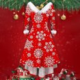 thumbnail image 1 of WILLBEST Vestido Corto Para Mujer, Ideal Para Tus Necesidades: Vestido De Fiesta Informal De Manga Larga Con Cuello Y Estampado De Copos De Nieve Navideños Para Mujer, Elegante Y Fluido., 1 of 3