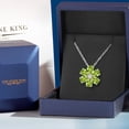 thumbnail image 5 of Gem Stone King 925 Silver and 10K Yellow Gold Pear Shape Flower Pendant with Chain Peridot Moissanite (2.55 Cttw), 5 of 6