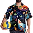 thumbnail image 4 of Cat Men's Short Sleeve Button Down Hawaiian Shirts for Summer Beach Casual Printed Style, 4 of 6