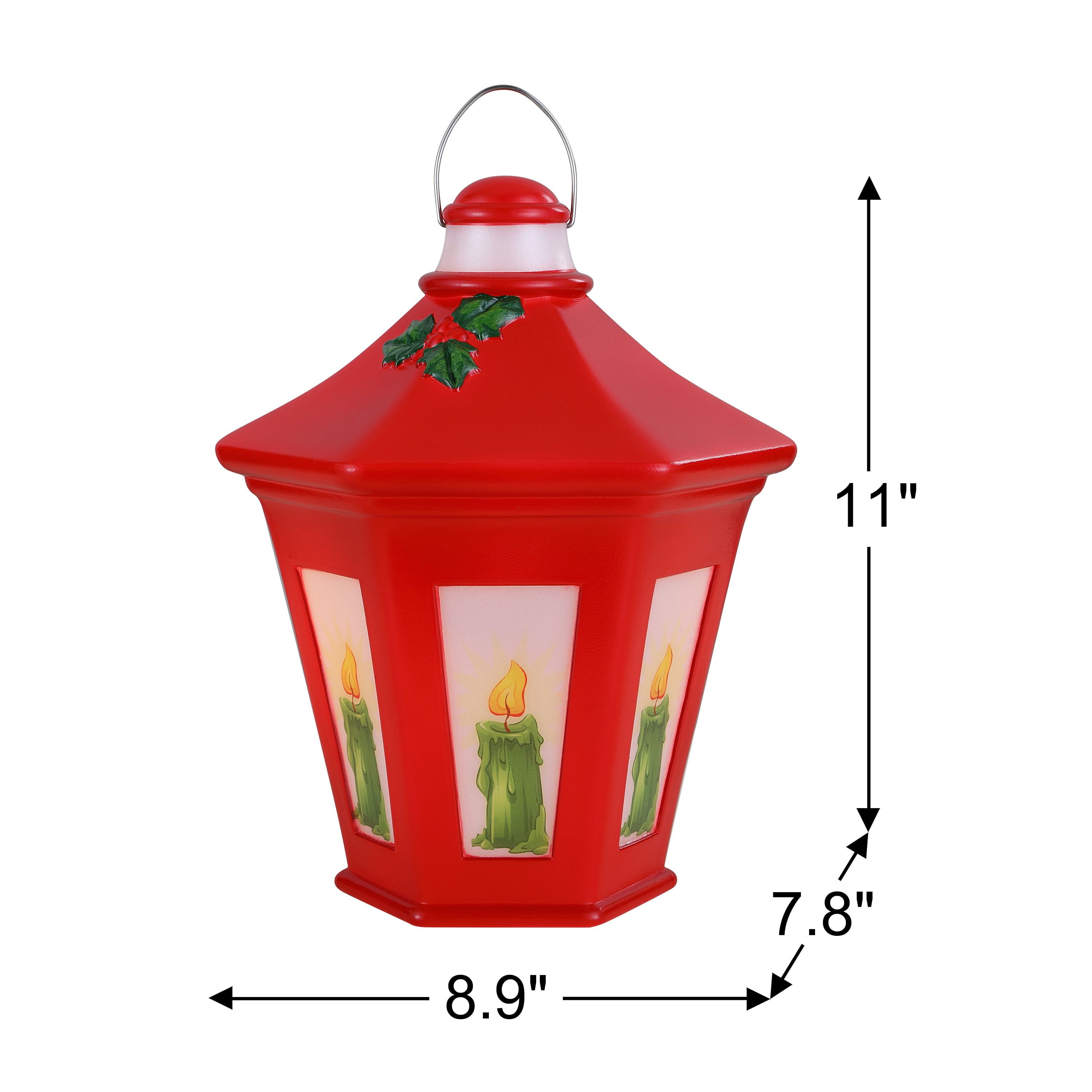 Mr. Christmas 11-inch Blow Mold Lantern, Red