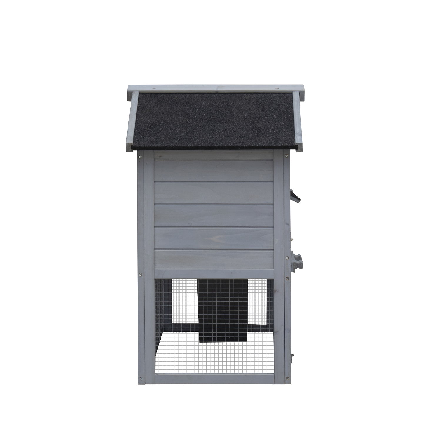 58'' Wooden Rabbit Hutch Large Chicken Coop Weatherproof Indoor Outdoor Use Gray
