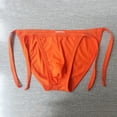 thumbnail image 3 of ZQUUVOU Men's Swim Briefs Low Rise Bikini Side Tie Thongs Beach Trunks Quick Dry Summer Swimwear Soft Underwear Orange, 3 of 6