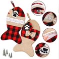 thumbnail image 3 of Paquete de 2 medias navideñas de arpillera para mascotas, perros, gatos, medias de Papá Noel a cuadros, medias colgantes para chimenea, personaliza la decoración navideña, 3 of 4
