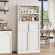 thumbnail image 4 of Yeshouse Armario independiente alto de 130 cm con puertas, dos cajones y estantes, ideal para cocina, comedor, baño, despensa y lavandería, 4 of 7