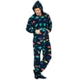 thumbnail image 3 of Footed Pajamas - Dinosaur World Adult Hoodie Fleece One Piece - Adult - Small2X/Dbl Wide (Fits 5'3 - 5'6"), 3 of 6