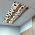 thumbnail image 2 of 3 Pack Dog Paw Fluorescent Light Covers for Ceiling Lights Farmhouse Wood Grain Vintage Brown Board Magnetic Ceiling Light Covers Overhead Light Filters for Office Classroom Home, 2 of 9