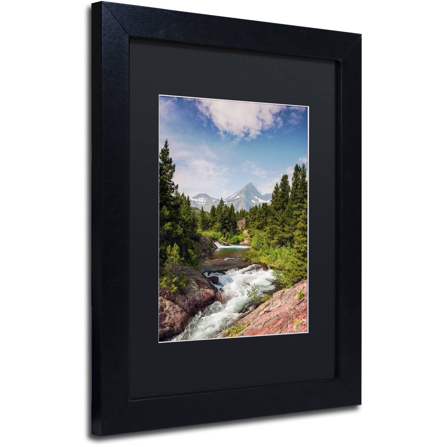 Trademark Fine Art "Glacial Creek" Canvas Art by Michael Blanchette Photography Black Matte, Black Frame