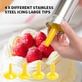 thumbnail image 3 of Cookie Maker Cookie Press Gun, Kit Stainless Steel Biscuit Press Maker (with 20 Disc and 4 Nozzles) Homemade Baking Tool Biscuit Cake Dessert Maker and Decoration（21.5*15.5*5.7cm), 3 of 5