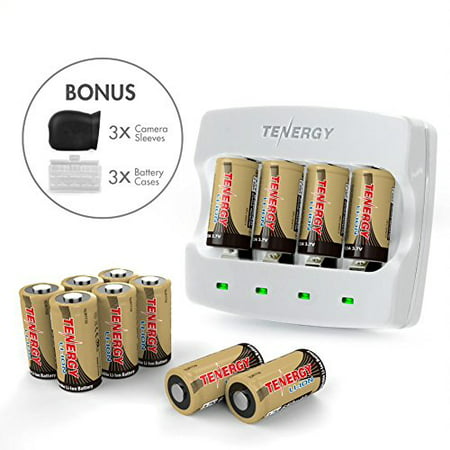 Arlo Certified: Tenergy 3.7V RCR123A Arlo Batteries, Fast Charger, 3 Silicon Skin for Arlo Wireless HD Cameras (VMC3030/VMK3200/VMS3330/3430/3530). Bonus 3 Battery Holder, UL/UN/CE/FCC Listed (12 (Best Batteries For Wismec Reuleaux Rx2 3)