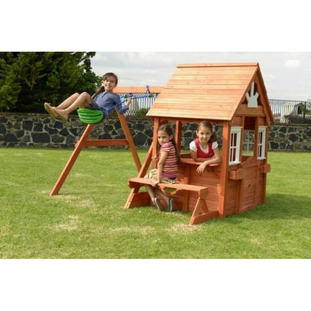 Sportspower Swing and Play Wood Playhouse, box 1 of 2