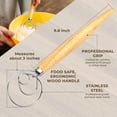 thumbnail image 2 of Danish Dough Whisk - 2 Pack LARGE 13.5" Dutch Whisk with Stainless Steel Ring - Danish Whisk for Bread, Pastry or Pizza Dough - Baking Tool Alternative to a Blender, Mixer or Hook, 2 of 7