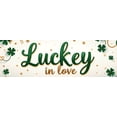 thumbnail image 4 of Lucky in Love St. Patrick's Day Banner with Shamrocks and Stars Backdrop Photography Decor Party Supplies Clover Celebration Decoration, 4 of 8