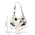 thumbnail image 3 of Bolso bandolera elegante para mujer Bolso de hip hop en forma de corazón Bolso al aire libre para niñas de especias de cuero PU, 3 of 8