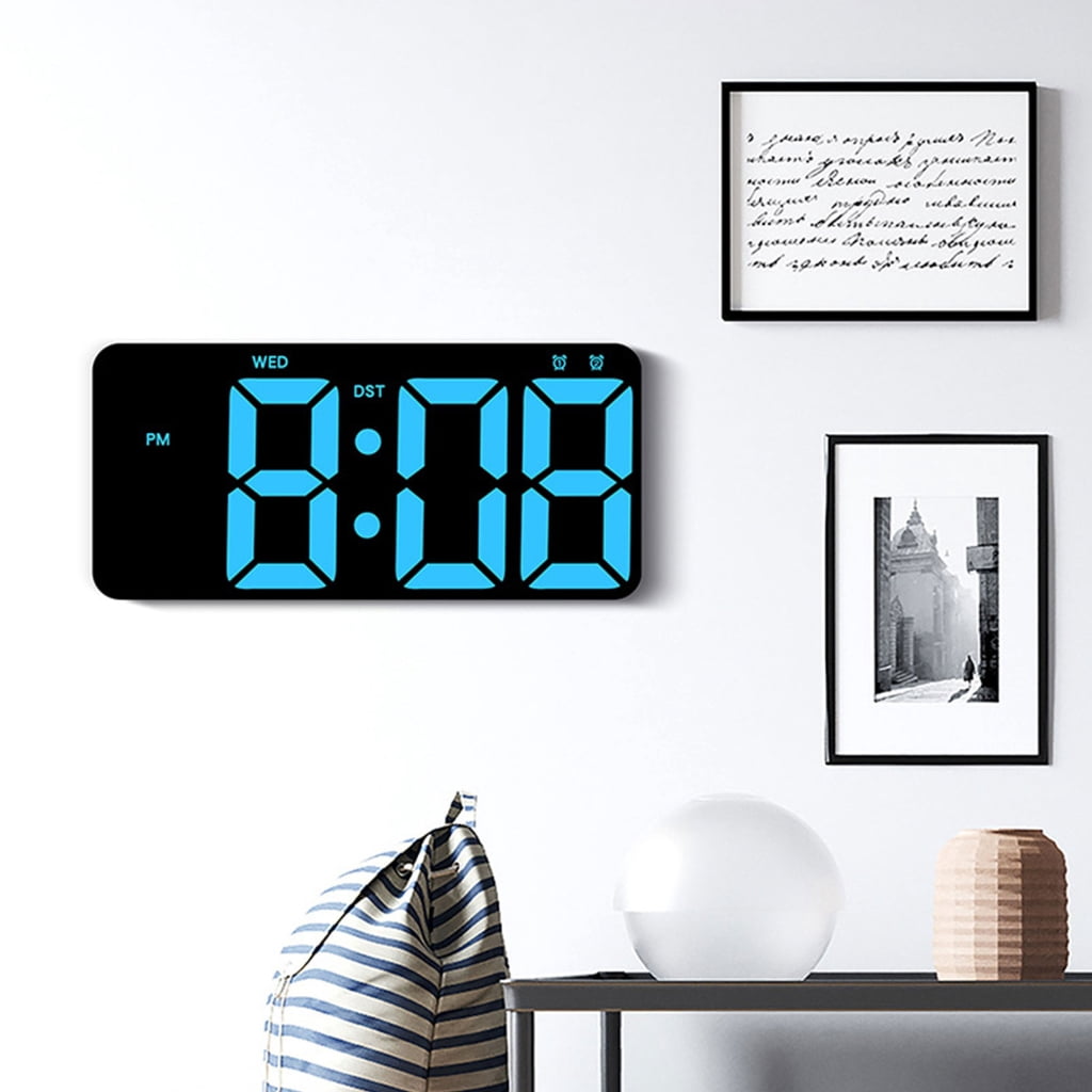 WINDLAND Large LED Digital Wall Clock with Countdown Timer, Calendar Thermometer Display