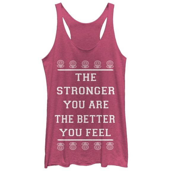 Women's Nintendo Fire Flower Stronger Racerback Tank Top Pink Heather Medium