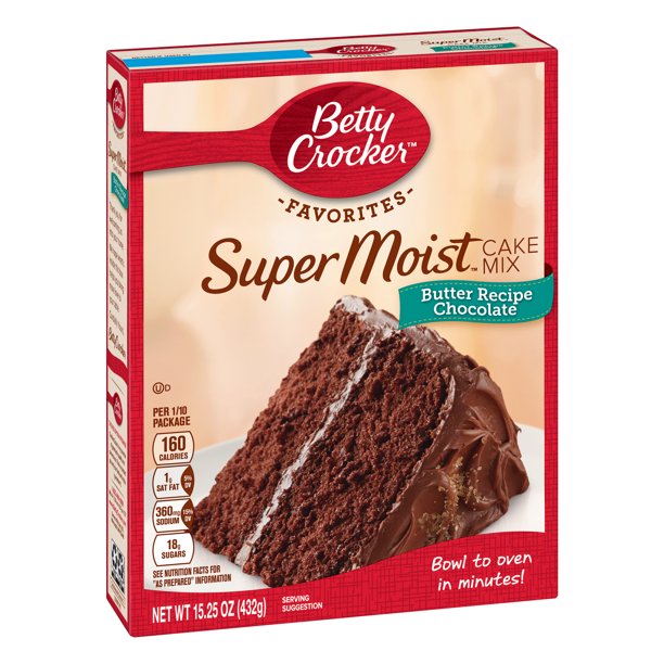 (2 pack) Betty Crocker Super Moist Butter Recipe Chocolate Cake Mix, 15