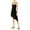 Black, variant on Aqua Womens Asymmetric Midi Slip Dress