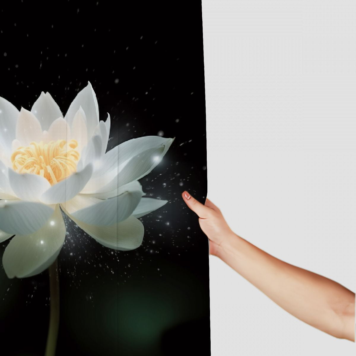 PRATYUS Flowers Sparkle Hologram Shower Curtain Waterproof Bath Decor for Kids with Hooks Set, Polyester Fiber Bathroom Decorative Curtain Variety Sizes 60"x72