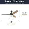 thumbnail image 4 of Prominence Home 48 Inch Reston LED Ceiling Fan with Light, Pull Chain and 3 Blades, Bronze, 4 of 12
