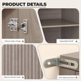 thumbnail image 6 of Poshby 55" Fluted Credenzas Sideboard Buffet Cabinet with 3 drawers, 4 Doors for Kitchen, Living Room, Gray, 6 of 9