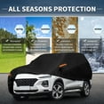 thumbnail image 2 of Unique Bargains 210D-PU Car Cover Black for Hyundai Santa Fe 192.91"x75.20"x59.06", 2 of 8