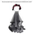 thumbnail image 3 of Long Tulle&Flower Shape Headband for Women Halloween Party Hair Hoop Hairband Woman Taking Photo Hair Accessories, 3 of 4