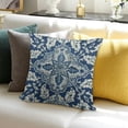 thumbnail image 3 of BANET Blue White Pillow Covers , Persian Carpet Design Decorative Throw Pillows Farmhouse Cushion Pillow Covers for Sofa Couch Outdoor Decor White, 3 of 5