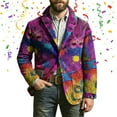 thumbnail image 2 of IWRICH Mardi Gras Corduroy Jacket for Men Holiday Blazer Outfits Plus Size Suit Sequin Printed Accessories Suits Cardigan Apparel 26-Purple XXXL, 2 of 4