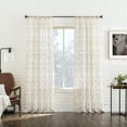 thumbnail image 5 of No. 918 Kaz Embroidered Retro Curves Sheer Curtain Panel, 1-Piece Rod Pocket Indoor Window Panel, 50”x63", Champagne, 5 of 7