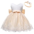 thumbnail image 3 of Maxcozy Toddler Children Girls' Tulle Flower Princess Wedding Dress Birthday Party Dresses Champagne 12-18 Months, 3 of 9