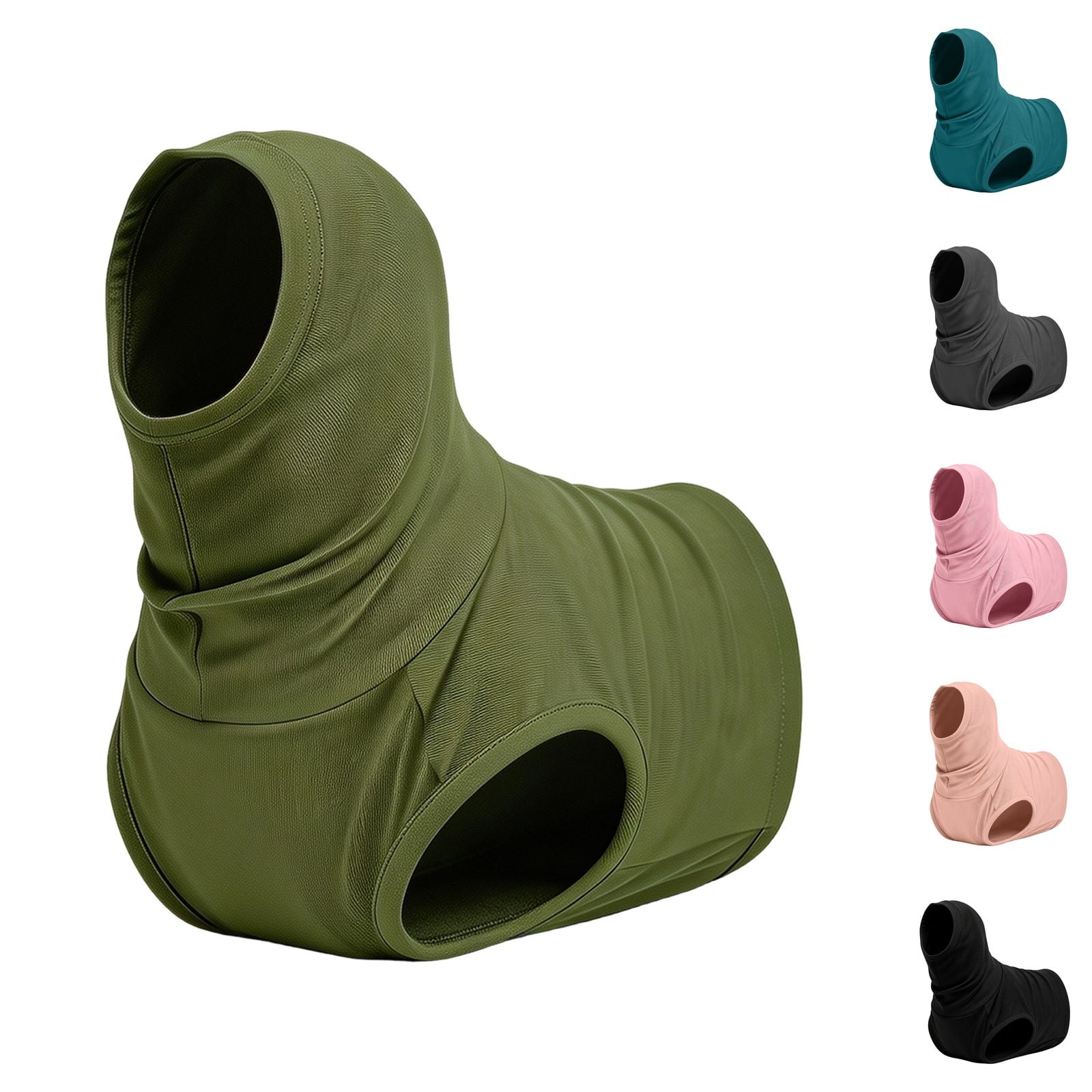 Winter Pet Hoodie Soft Elastic Sleeveless Dog Cat Hoodie for Anxiety Relief & Wound Protection Army Green L