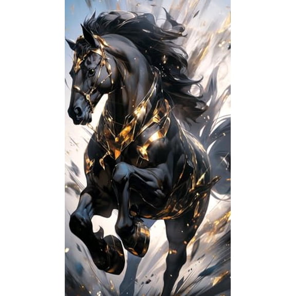 wooden puzzle Black Horse in Fantasy Setting Intelligent Game Fit togather a magic Art for home Decoration or Prensent 300 pieces
