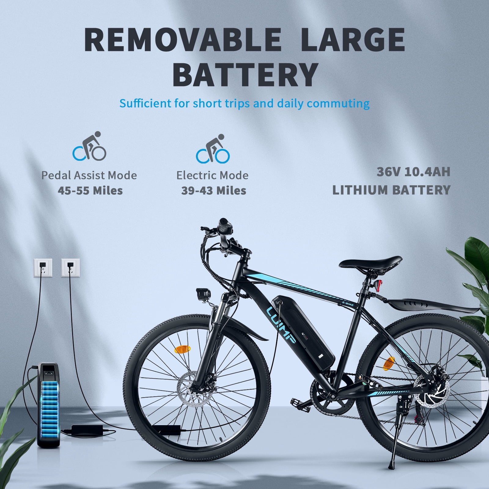 VTOKW 26" Electric Bike for Adults, 500W Ebike with 36V 10.4Ah Battery, 20MPH Electric Bicycles, E-bike for Adults, E Bike UL2849
