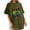 Army Green, variant on Fesfesfes Woman Shirts Women's Short Sleeve Valentine's Day Printed Casual Top Pullover T-shirt Yoga Top S(US:4)