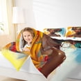 thumbnail image 3 of Castle Fairy Vibrant Black Girl Full Size Comforter Sets 3-Piece,Fluid Watercolor Splash Art Bedding Comforter Set,Blue Gold Orange,1 Comforter and 2 Pillowcases, 3 of 6
