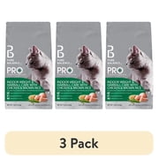 (3 pack) Pure Balance Pro+ Indoor Weight & Hairball Care Chicken & Brown Rice Dry Cat Food, 7 lbs