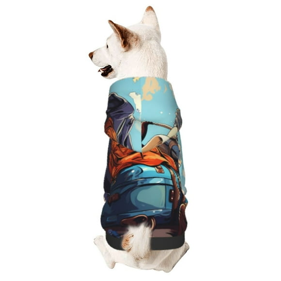 Balery Colorful Travel Luggage Gear Sudadera con Capucha para Perros Pequeños – Ropa para Mascotas, Disfraz para Perros y Gatos, Ideal para Fiestas y Cosplay-X-Small