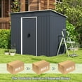 thumbnail image 3 of Costway 3.6' x 7.1' Outside Garden Storage Shed Tool House with Ground Foundation Frame, 3 of 10