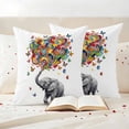thumbnail image 4 of Outdoor Pillow Covers Pack of 2, Abstract Elephant Waterproof Throw Pillowcase Cushion Cases, Colorful Butterfly Red Blue Yellow Pink Decorative Pillow Cover for Couch Sofa Home Bed Patio, 4 of 9