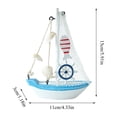 thumbnail image 2 of Mediterranean Coastal Sailboat Decor, Nautical Decor for Home, Shelf Decorations, Handmade Blue White Ocean Craft Display, 6X4.5X1 Inch Mini Desktop Decorative Ornament for Beach, 2 of 6