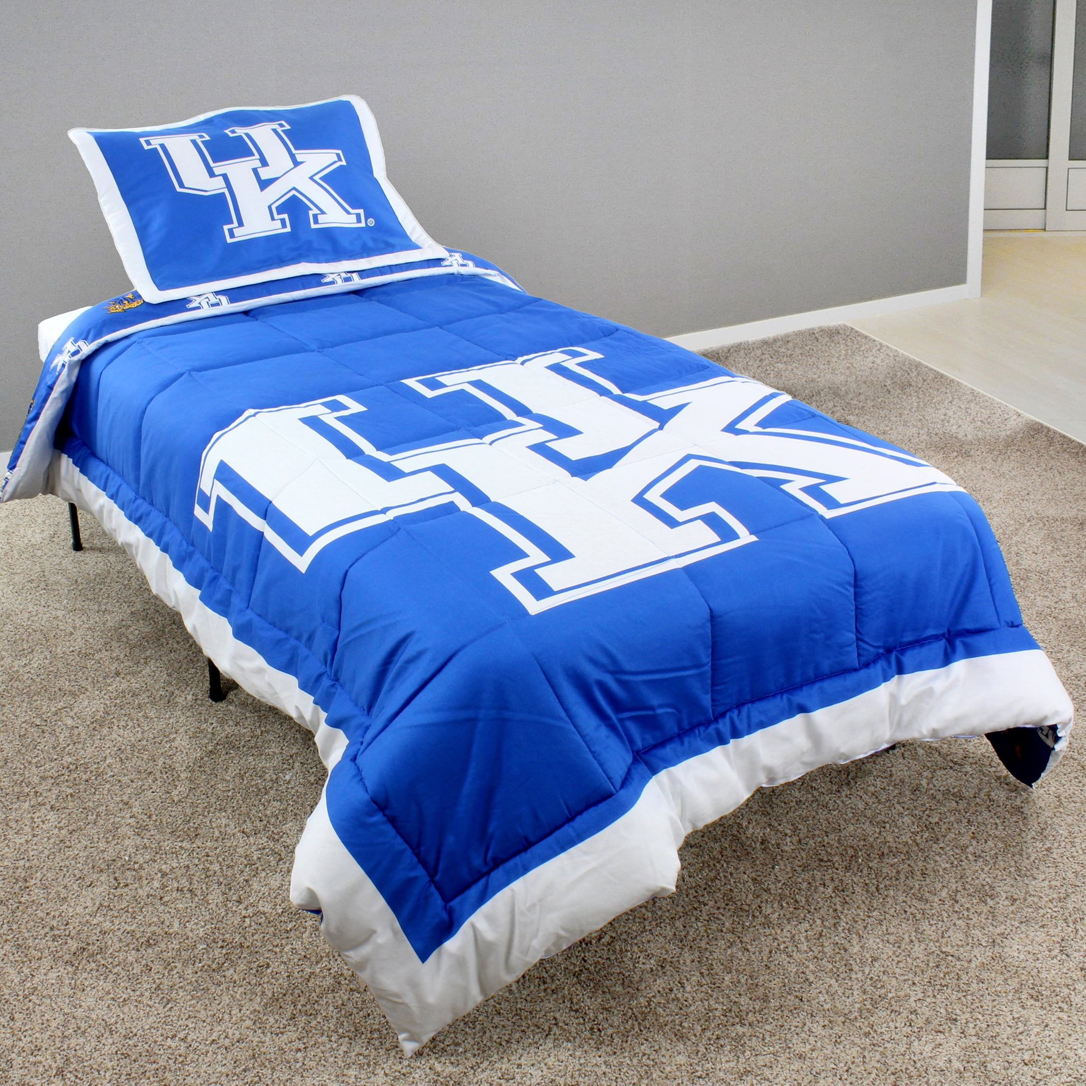 Kentucky Wildcats 2 Pc Reversible Cotton Comforter Set, 1 Comforter, 1 Sham, Twin